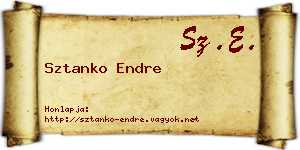 Sztanko Endre névjegykártya