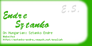 endre sztanko business card